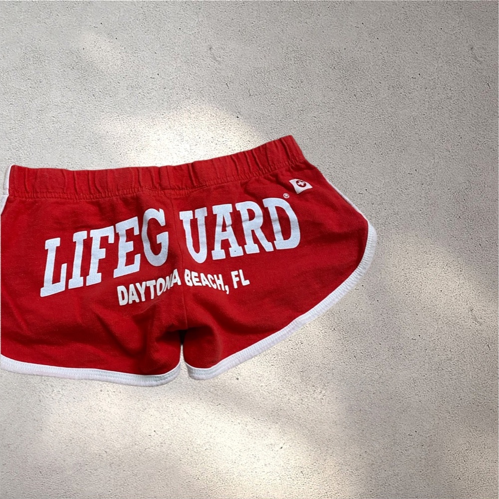Lifeguard Red Low Rise Booty Shorts - Picture 5 of 8